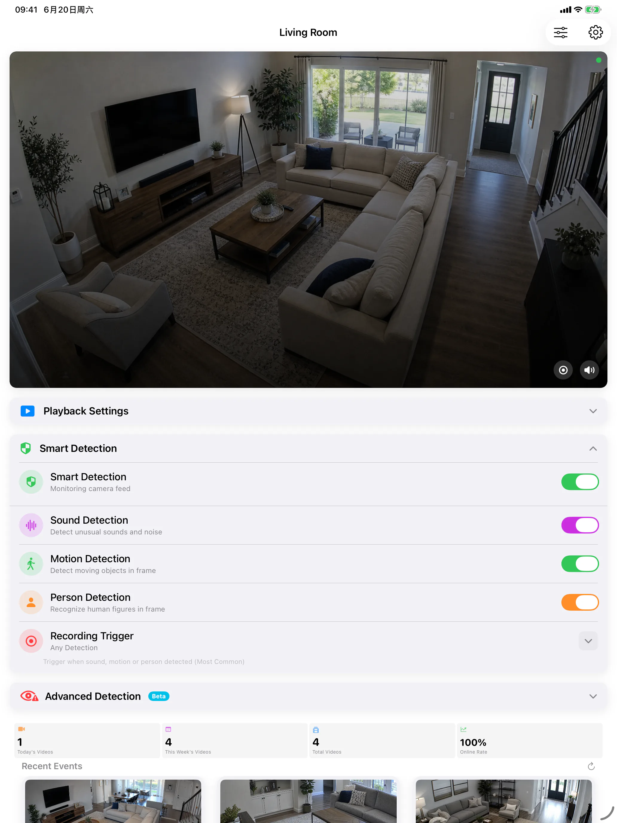 SmartRTSP for iPad — smart detection