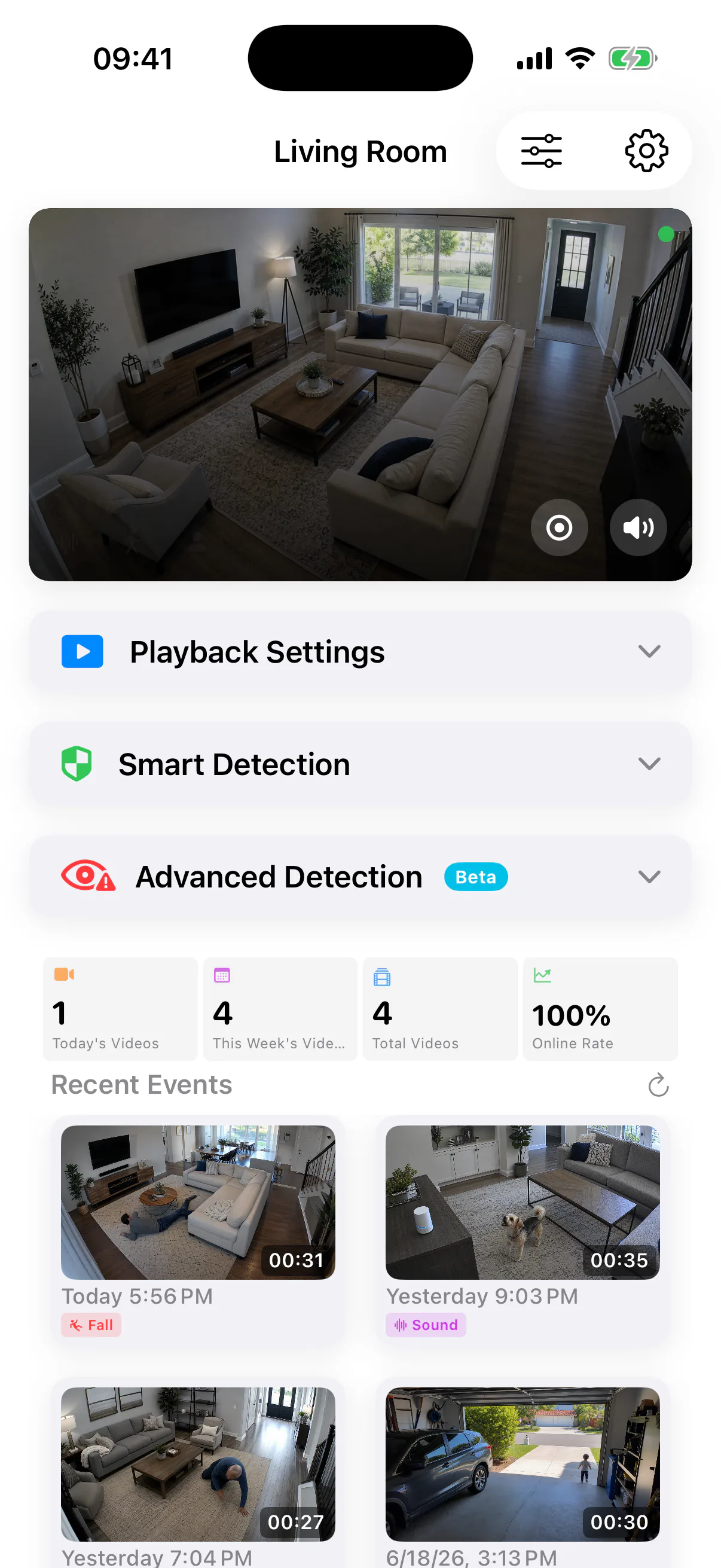 SmartRTSP camera detail view
