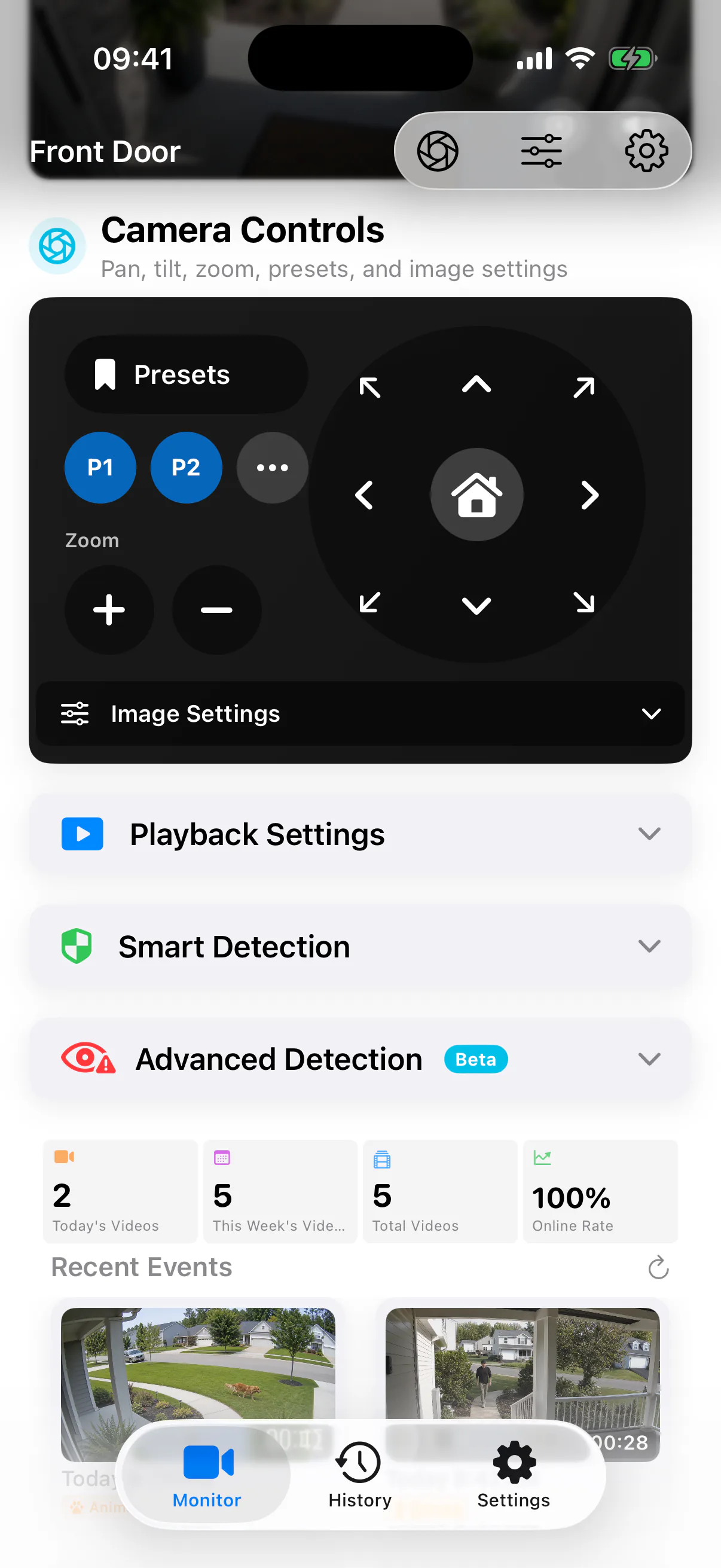 SmartRTSP ONVIF controls